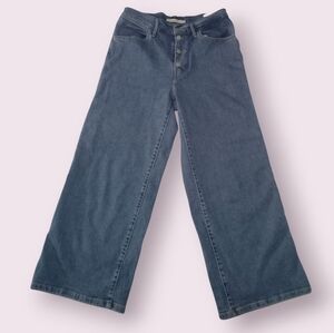 Levi's Mile High Cropped Wide Leg Button Fly jeans
